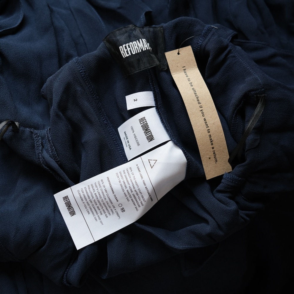 Reformation navy blue wrap dress - Picture 3 of 3